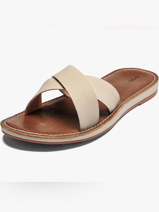 OluKai Shoes - OLUKAI Ke'a Women's Beach Sandals Casual Crisscross Slide Sandal Beige Size 9